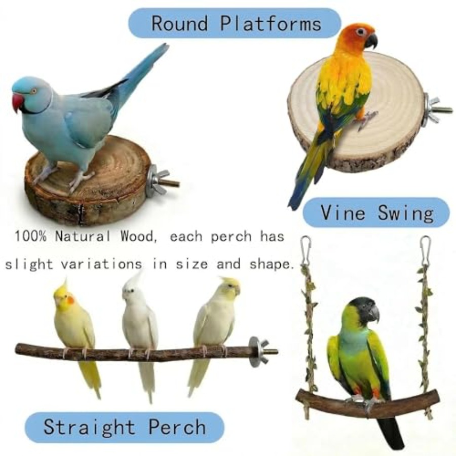 8PCS natural wood bird perches - Health & Wellness Festival 评论和价格